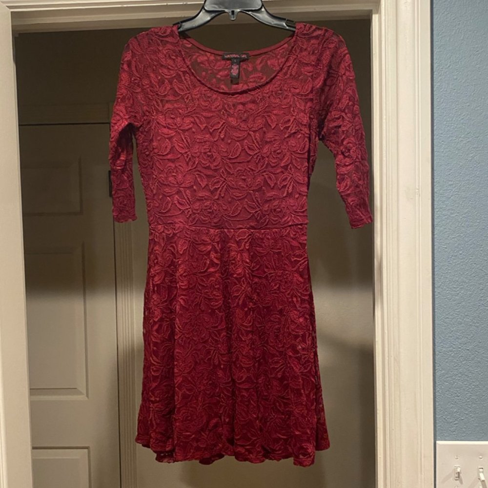 Maroon Lace Dress